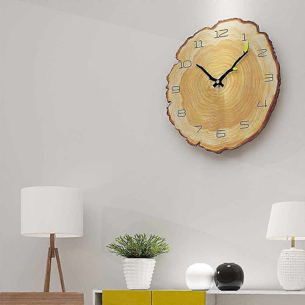 Silent Vintage Wall Clock Wood Wall Clock, Kitchen Wall Clock, Retro Vintage Wall Clock for Home Living Room Kitchen 28x30cm - Image 2