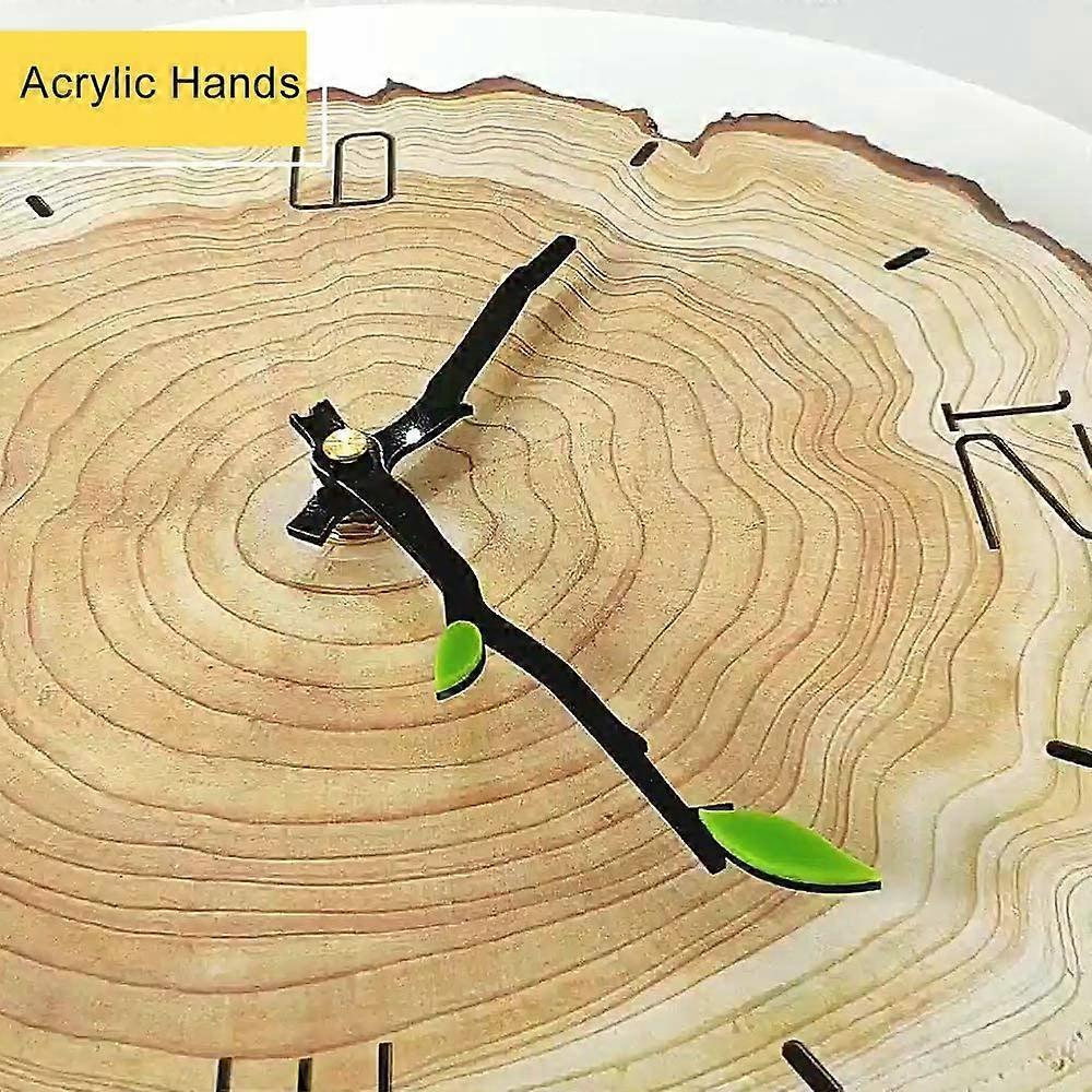 Silent Vintage Wall Clock Wood Wall Clock, Kitchen Wall Clock, Retro Vintage Wall Clock for Home Living Room Kitchen 28x30cm - Image 4