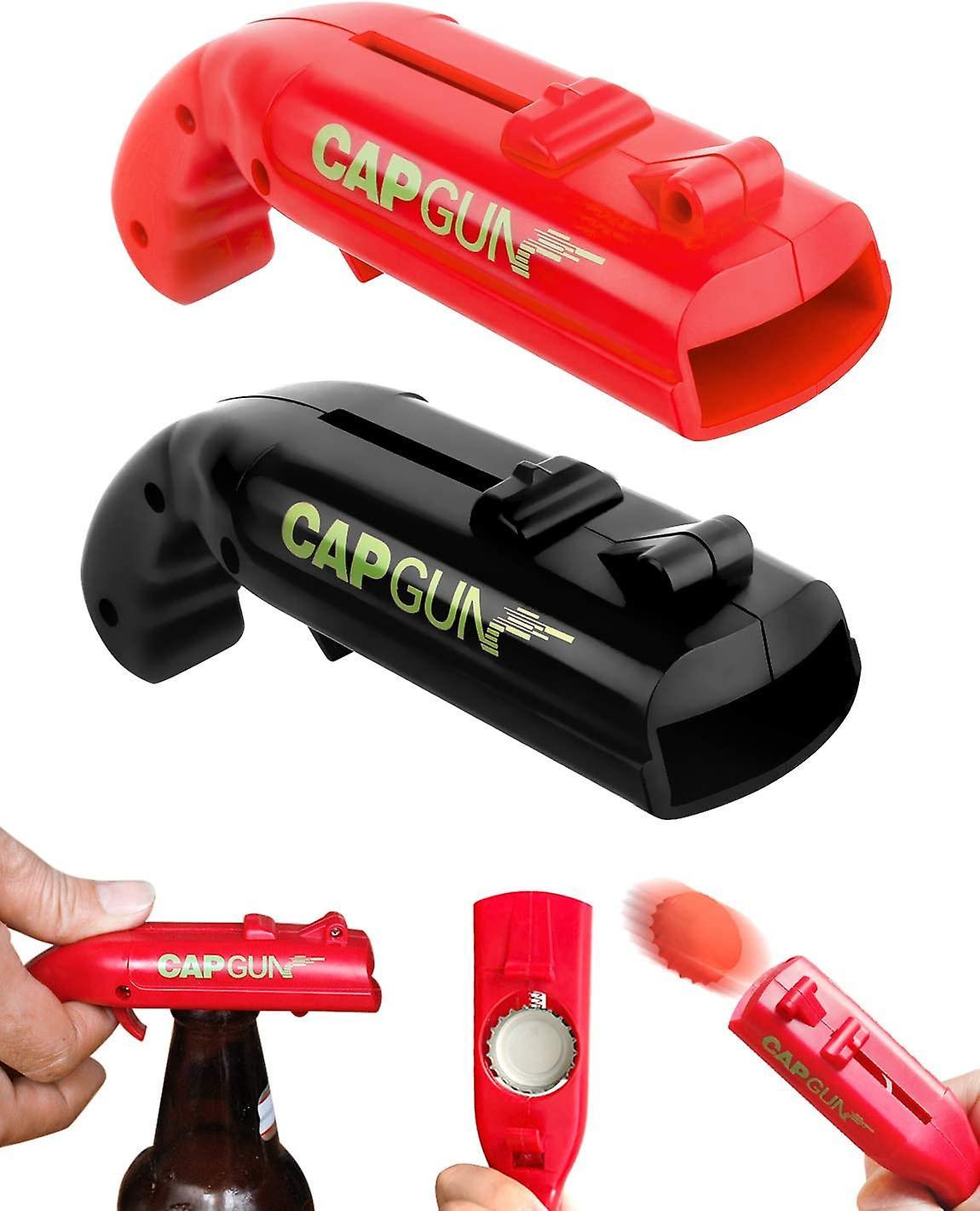 Beautiful Gift 2 Pack Beer Bottle Opener Cap Gun,Kitchen Gadgets Novelty Unique Gifts for Men - Image 1