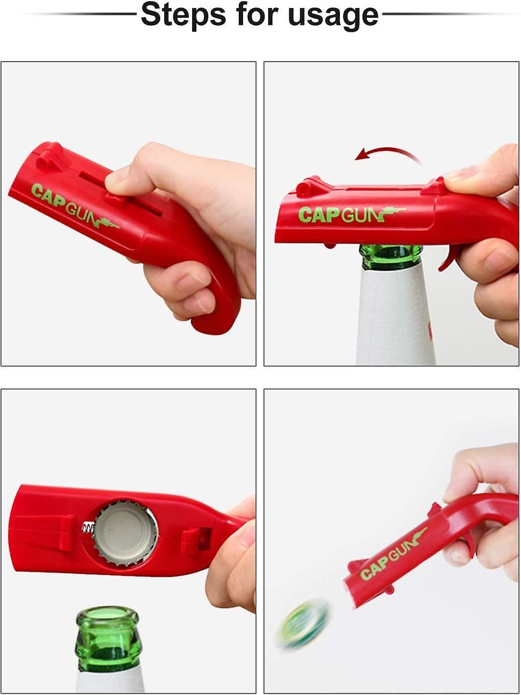 Beautiful Gift 2 Pack Beer Bottle Opener Cap Gun,Kitchen Gadgets Novelty Unique Gifts for Men - Image 3