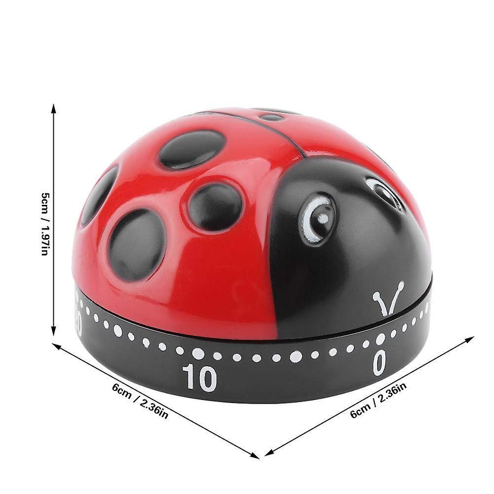 Cute Ladybug Shape Kitchen Timer 60 Minutes Timer with Loud Ring Mechanical Wind-Up Timer Kitchen - Image 2