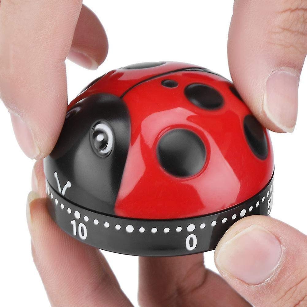 Cute Ladybug Shape Kitchen Timer 60 Minutes Timer with Loud Ring Mechanical Wind-Up Timer Kitchen - Image 3