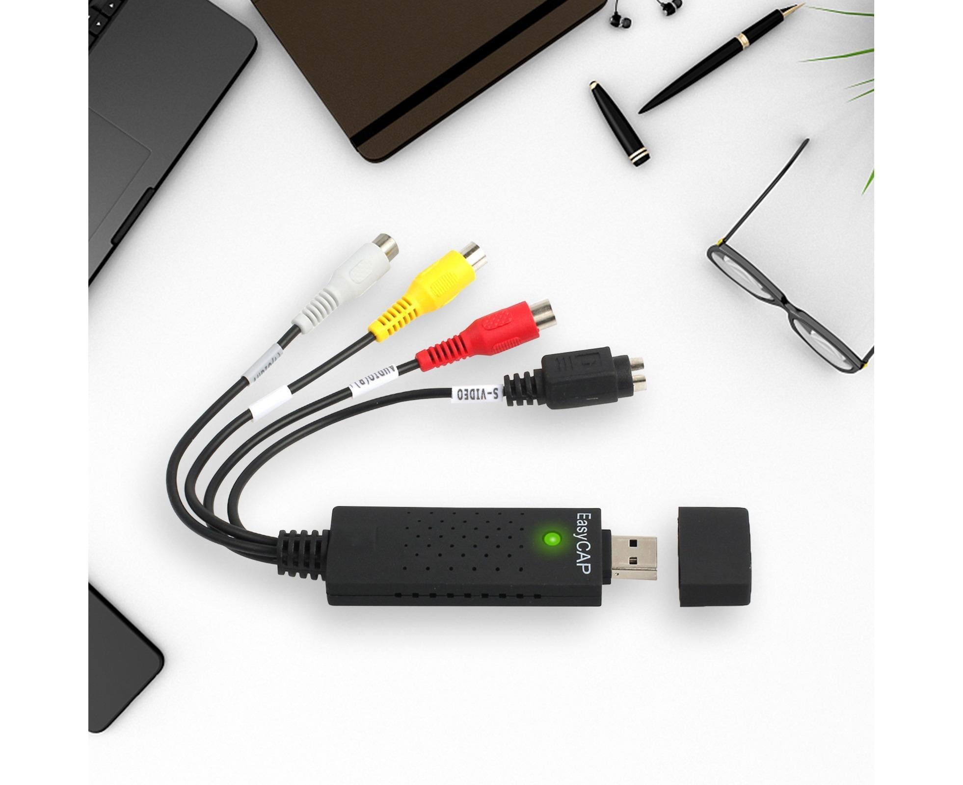 USB 2.0 Audio Video Grabber Scheda Capture VHS Card to DVD Adapter Converter - Black - Image 2