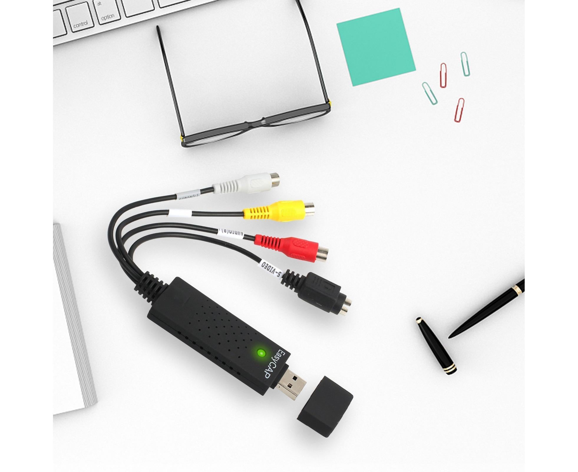 USB 2.0 Audio Video Grabber Scheda Capture VHS Card to DVD Adapter Converter - Black - Image 3