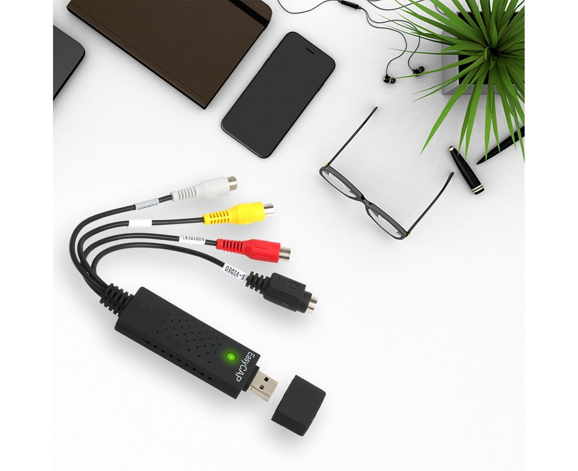 USB 2.0 Audio Video Grabber Scheda Capture VHS Card to DVD Adapter Converter - Black - Image 4