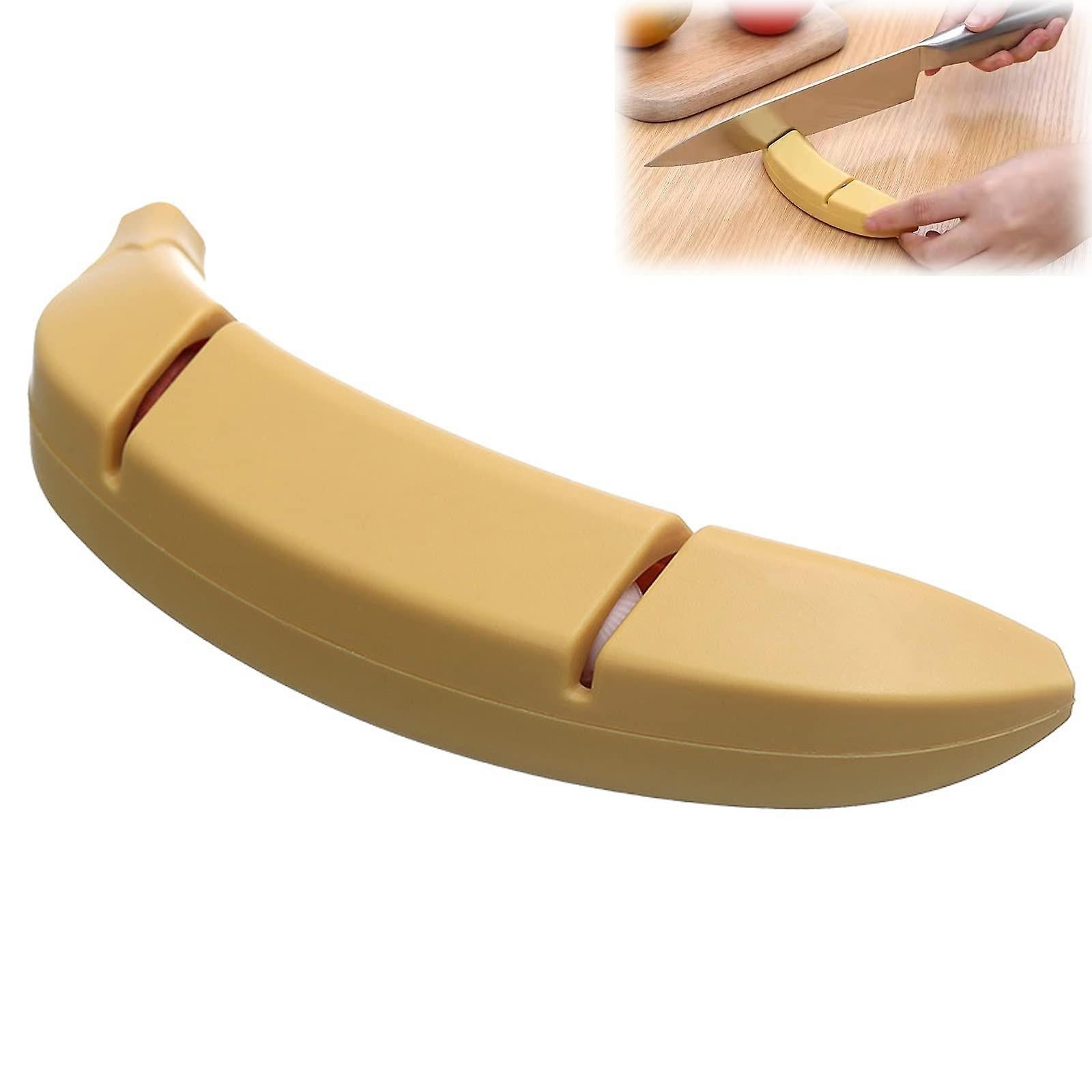 Knife Sharpener, Manual Knife Sharpener, Kitchen Knife Sharpener, Two-stage Knife Sharpener, Banana - Image 1