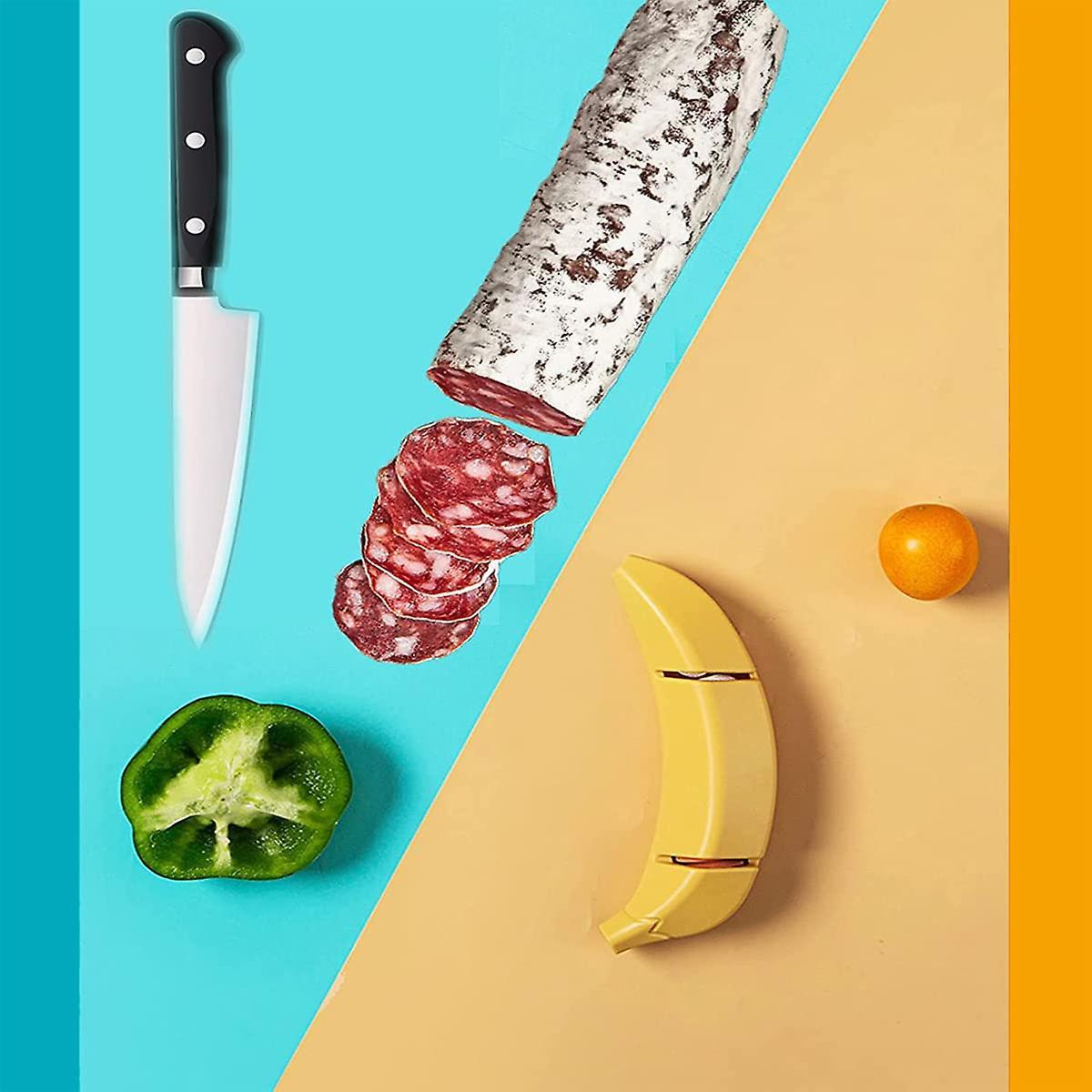 Knife Sharpener, Manual Knife Sharpener, Kitchen Knife Sharpener, Two-stage Knife Sharpener, Banana - Image 4