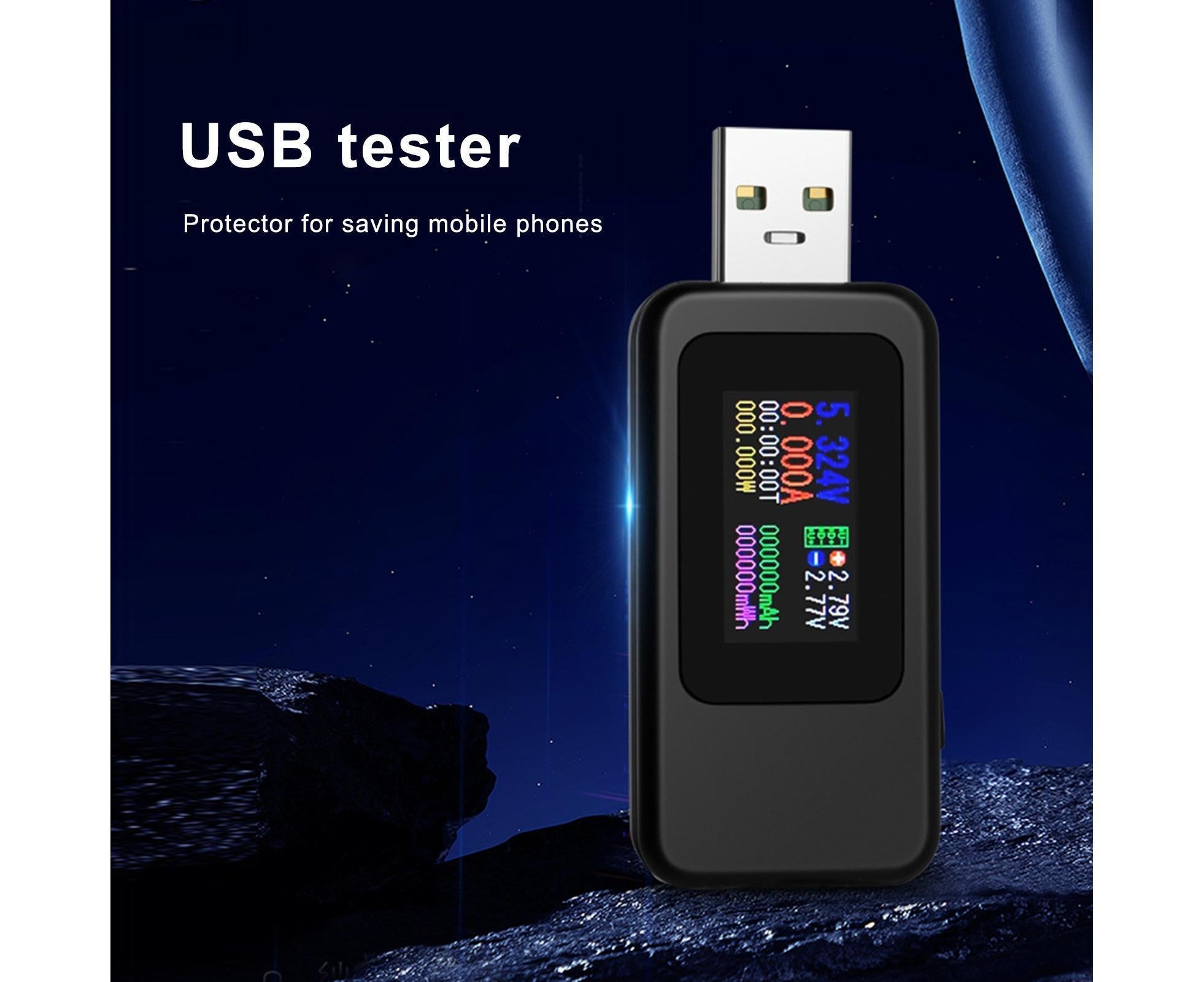 USB Tester LCD Digital Display Rapid Identification Plug And Play 160-Degree Wide Viewing Angle 65W/120W Charger Tester for Mobile Phone - Black - Image 6