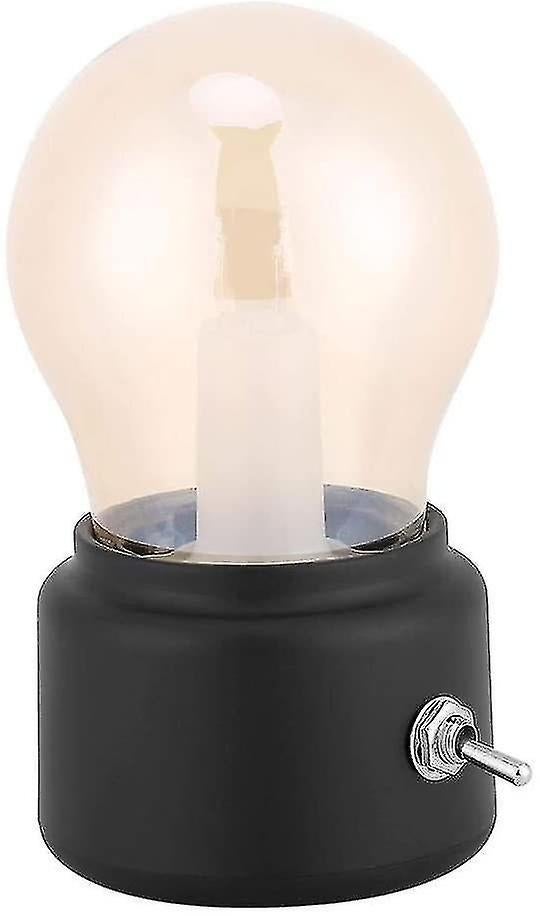Retro Led Night Light Usb Rechargeable Table Lamp Bedside Lamp For Bedroom, Hallway, Kitchen,(black) - Image 1