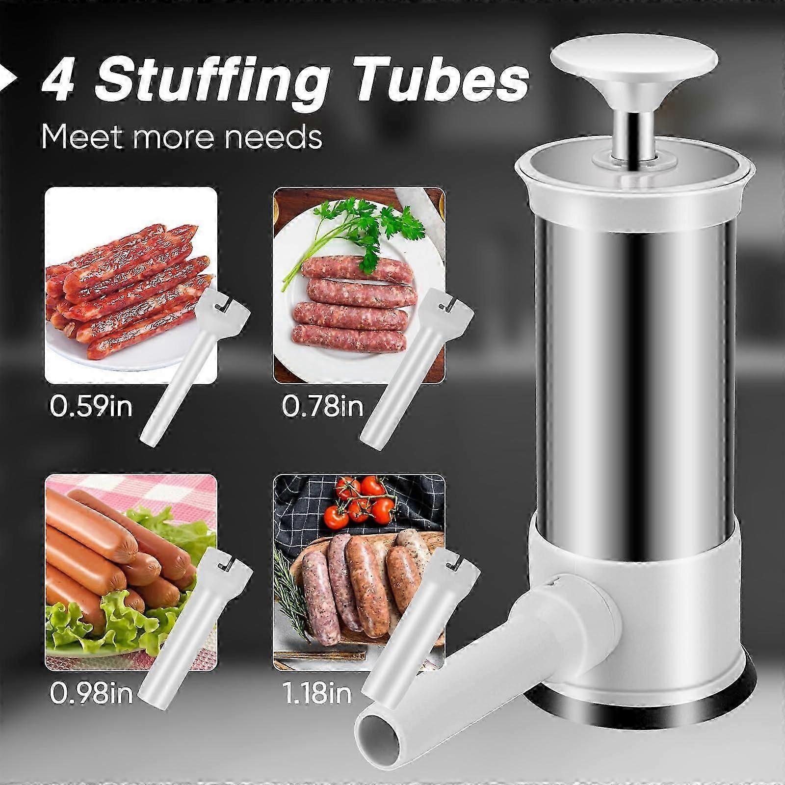 Sausage Stuffer, Kitchen Homemade Sausage Machine with 4 Stuffing Tubes, Vertical Sausage Maker Fast Sausage Filling - Image 2