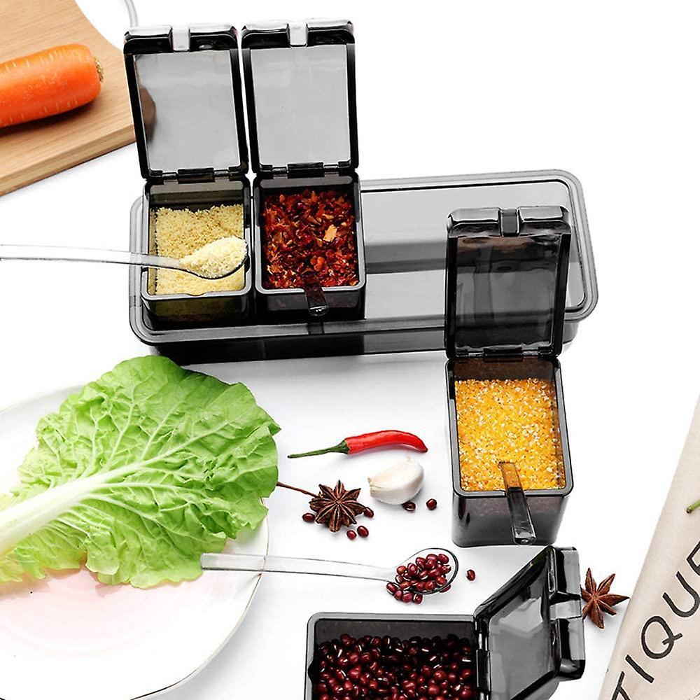 Set Of Condiment Boxes With 4 Removable Compartments For The Kitchen, Condiments - Image 2