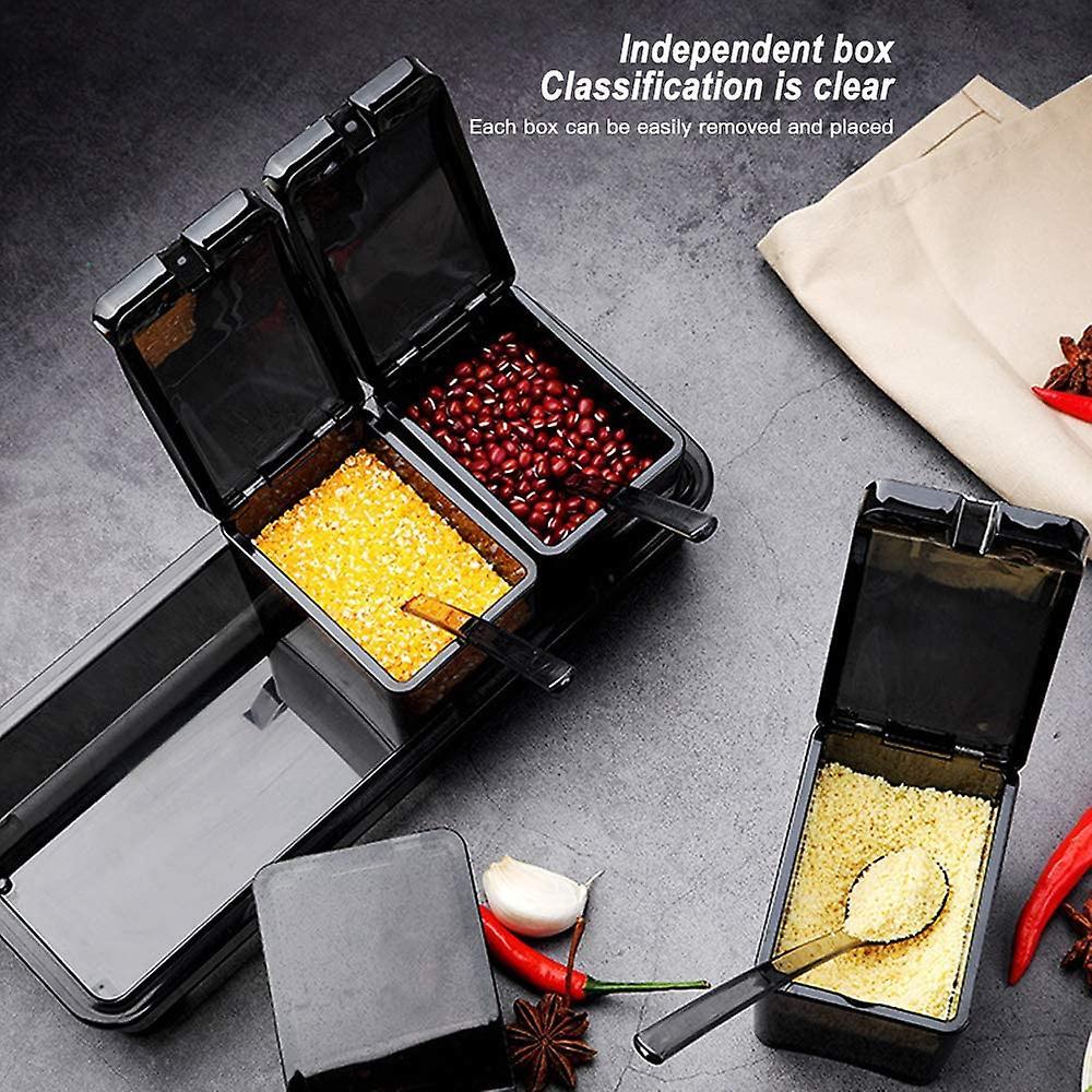 Set Of Condiment Boxes With 4 Removable Compartments For The Kitchen, Condiments - Image 4