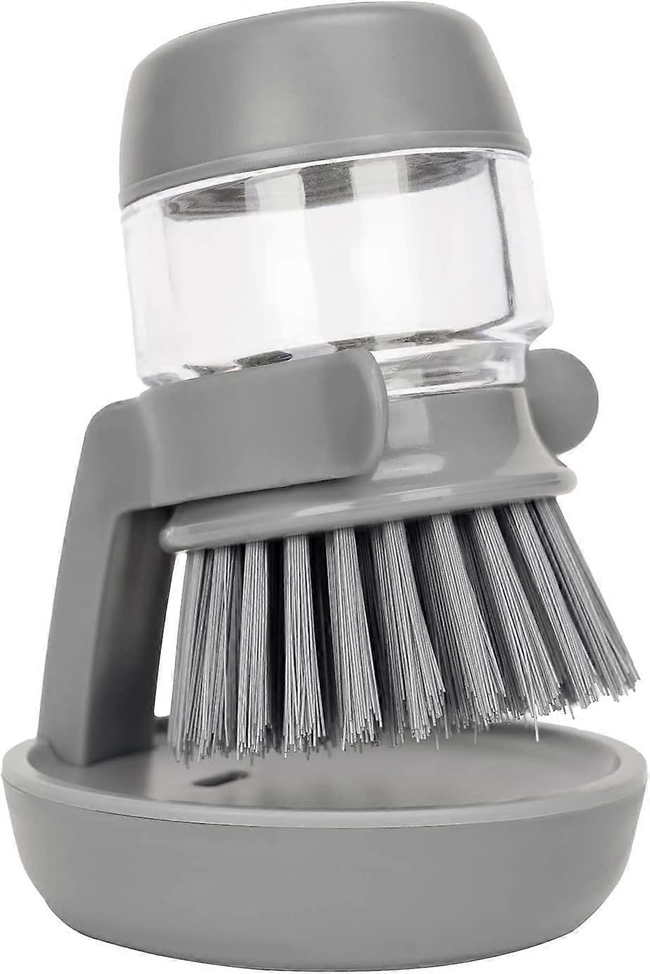 Soap Brush with Organizer, Kitchen Dish Brush Set for Cleaning Pots and Pans (Grey) - Image 1