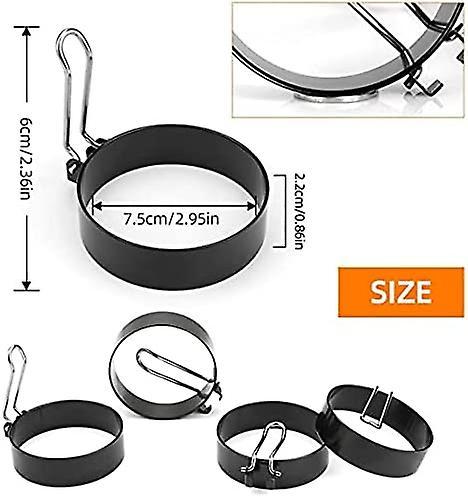 Stainless Steel Egg Rings, Omelette Mold, Non-Stick Egg Rings with Folding Handles, Round Egg Rings - Image 2