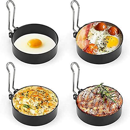 Stainless Steel Egg Rings, Omelette Mold, Non-Stick Egg Rings with Folding Handles, Round Egg Rings - Image 3
