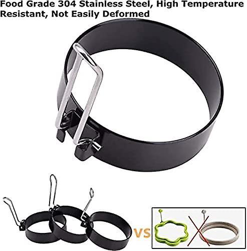 Stainless Steel Egg Rings, Omelette Mold, Non-Stick Egg Rings with Folding Handles, Round Egg Rings - Image 5