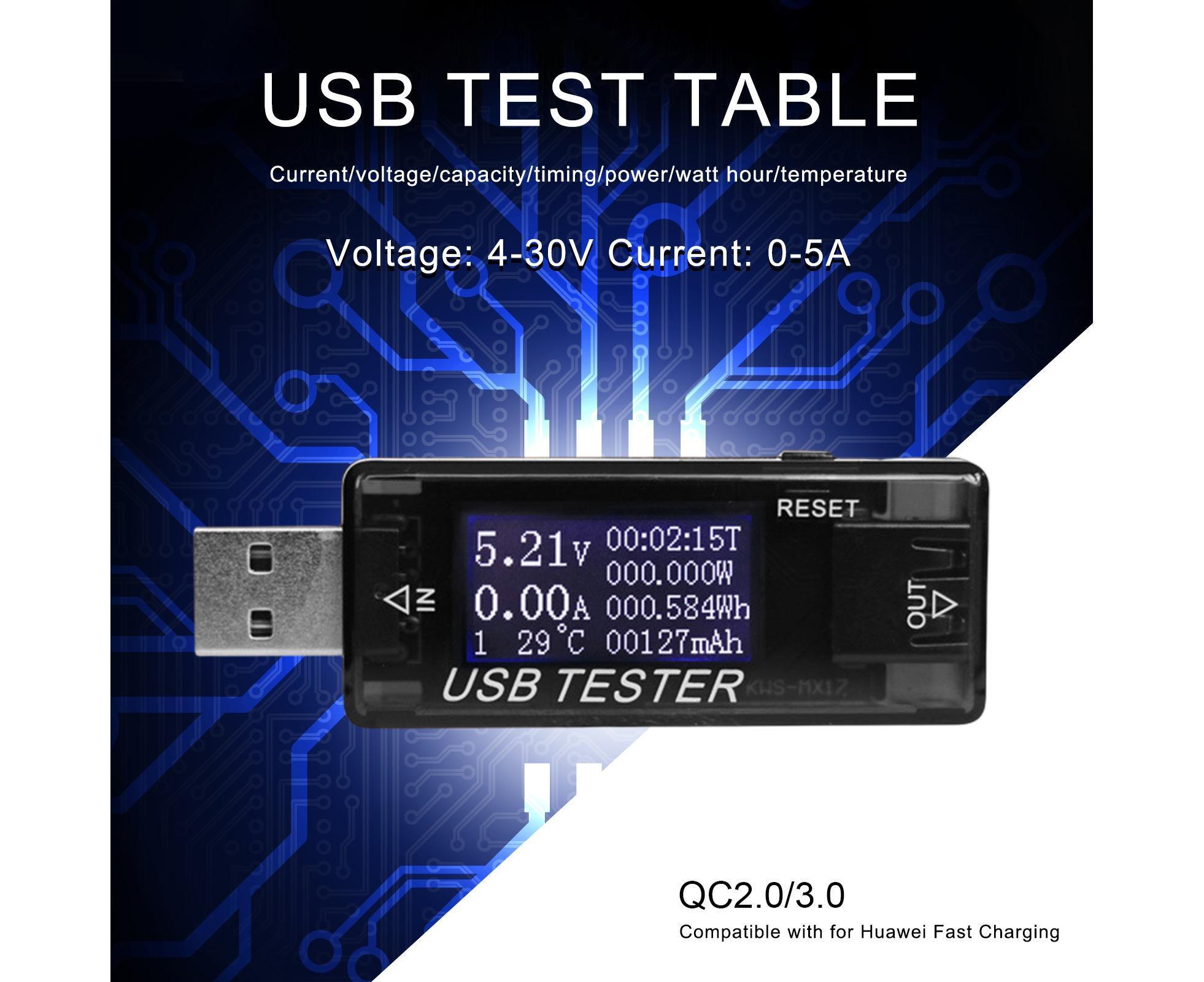 USB Tester Plug And Play Digital Display Timer Sensitive Touch 8 Functions Data Storage High Accuracy Charger Tester for Cell Phone - Black - Image 2