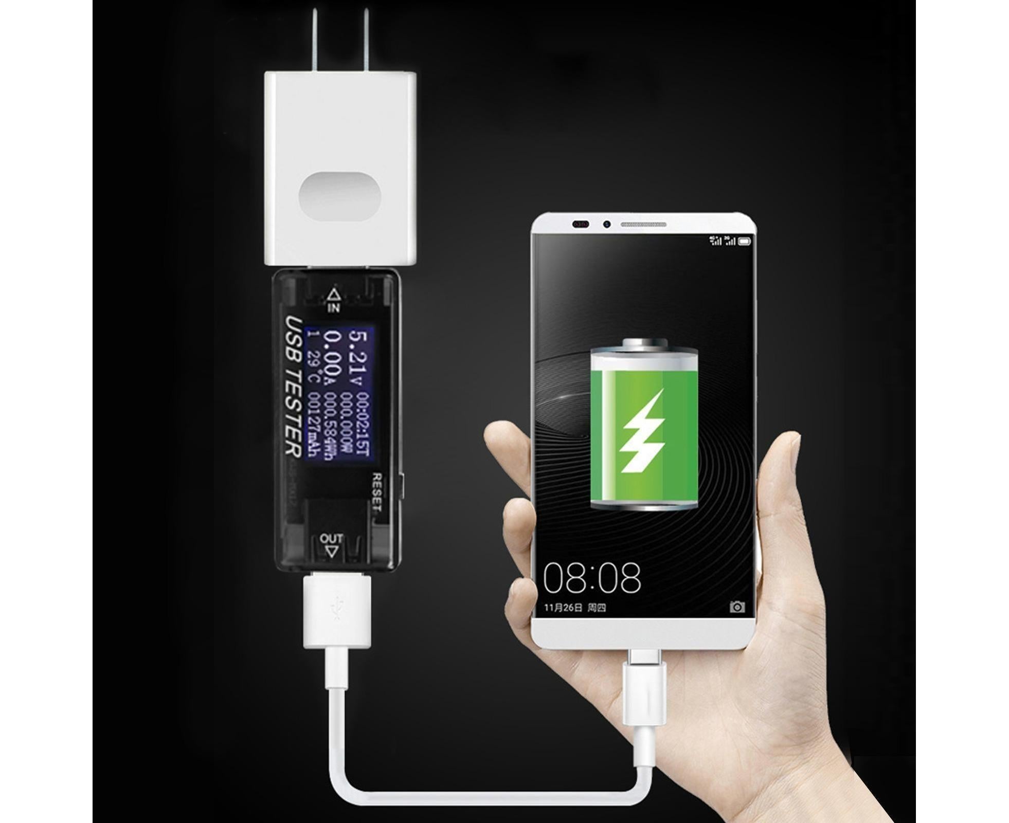 USB Tester Plug And Play Digital Display Timer Sensitive Touch 8 Functions Data Storage High Accuracy Charger Tester for Cell Phone - Black - Image 3