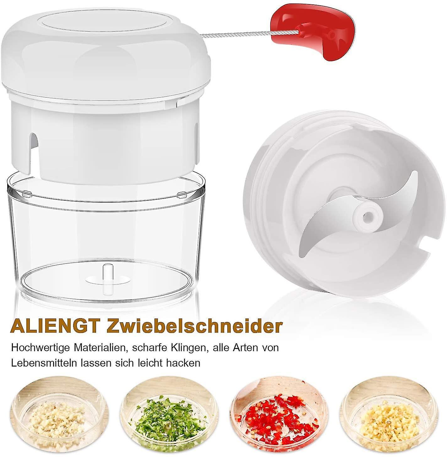 Vegetable Chopper, Mini Onion Chopper, Multi Chopper, Manual Small Onion Chopper, 170ml, White - Image 2