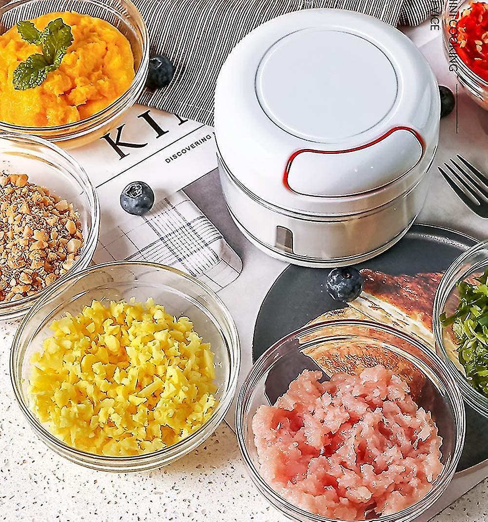 Vegetable Chopper, Mini Onion Chopper, Multi Chopper, Manual Small Onion Chopper, 170ml, White - Image 3