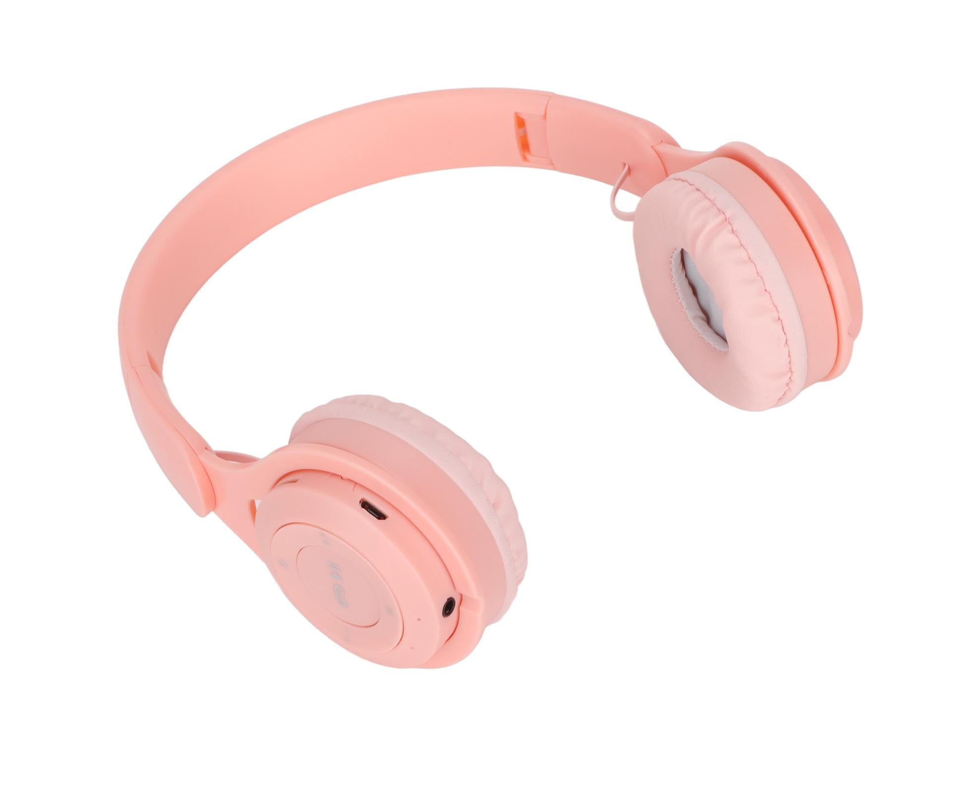 Y08 babies Headphone Macaron Stylish Stereo Sound Foldable Plug in Card Bluetooth Over Ear Headphones Pink - Image 5