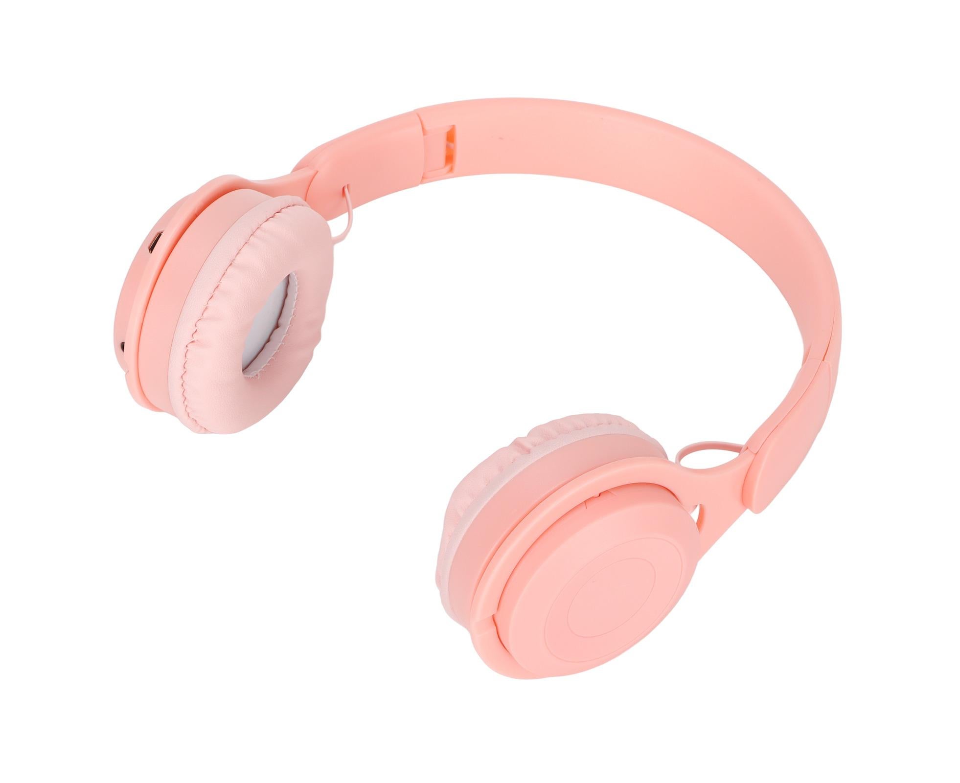 Y08 babies Headphone Macaron Stylish Stereo Sound Foldable Plug in Card Bluetooth Over Ear Headphones Pink - Image 6