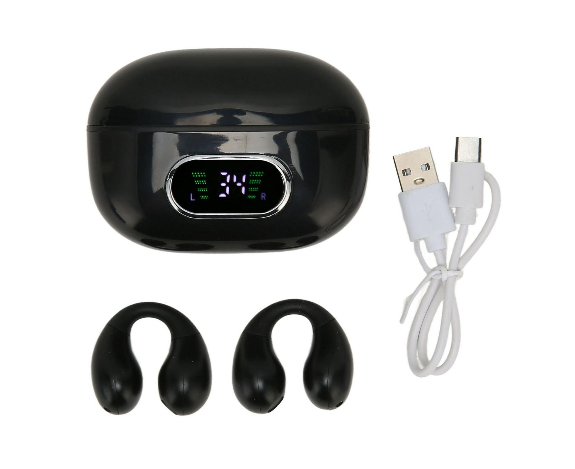 Bluetooth Translator Earphone 144 Languages Stereo Clip On Translation Earbuds with Charging Case for Android IOS Black - Image 1