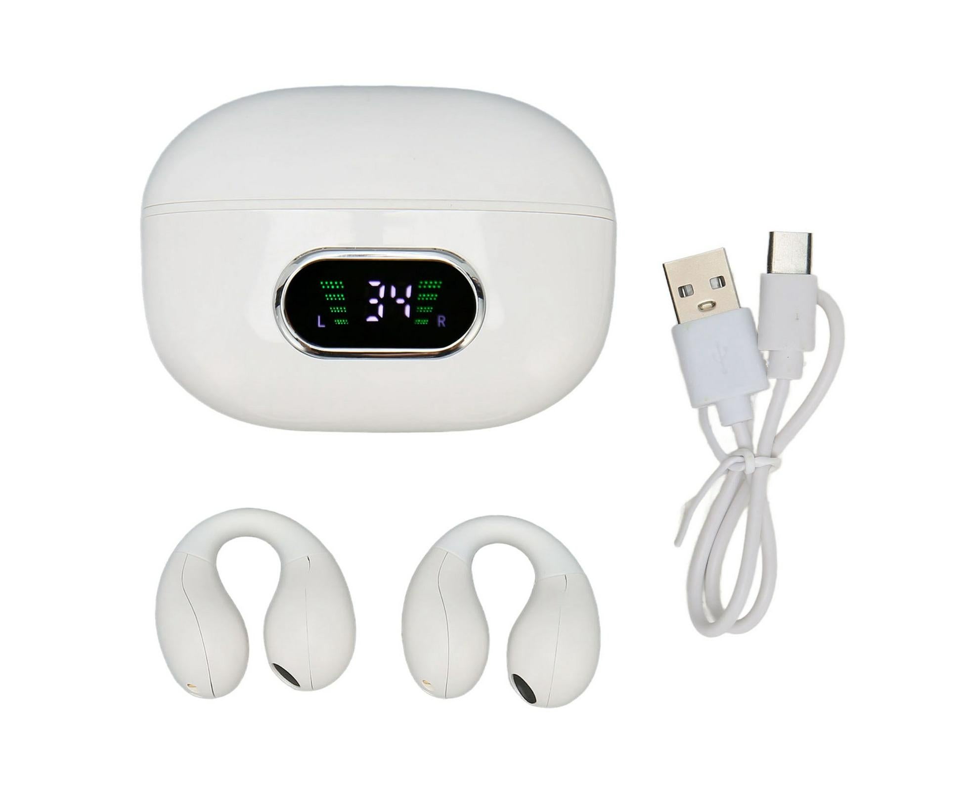 Bluetooth Translator Earphone 144 Languages Stereo Clip On Translation Earbuds with Charging Case for Android IOS White - Image 1