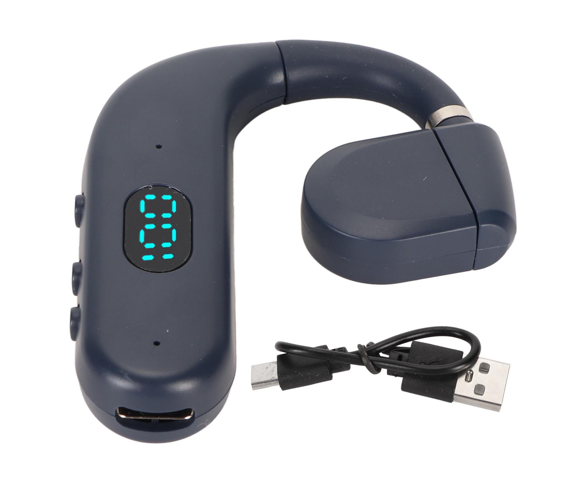 Bluetooth Headset BT 5.3 Noise Cancelling HD Calls Long Battery Life Single Ear Earpiece for Business Sports Game Blue - Image 7