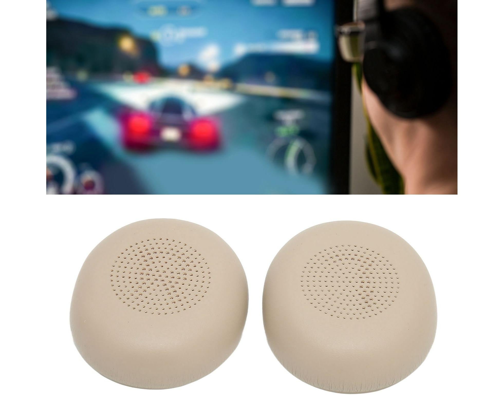 Headphone Earpads Professional Protein Leather Replacement Ear Pad Cushions for Jabra ELITE 45h Headphones Gold - Image 5