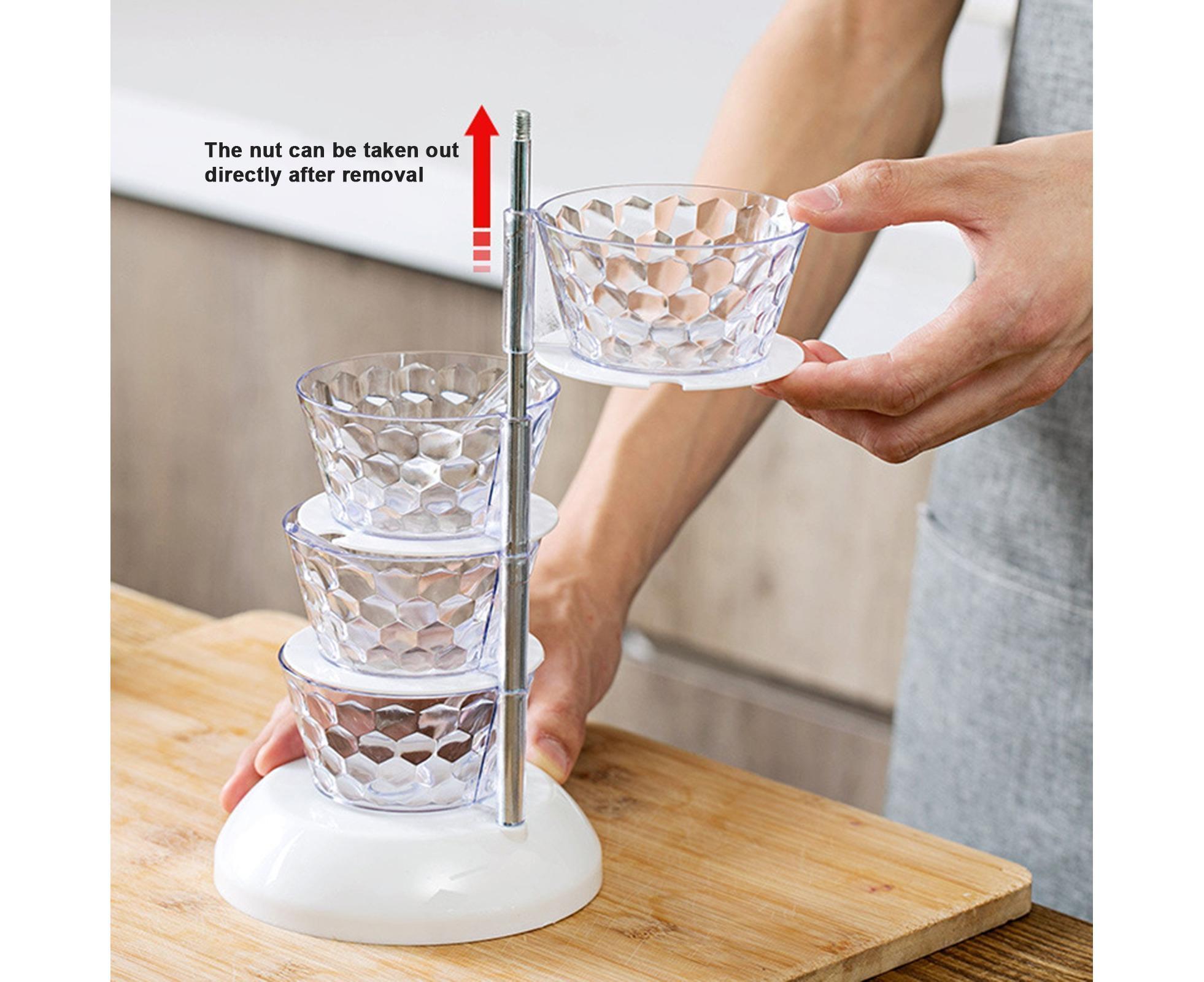 Kitchen Seasoning Bottles Boxes Plastic Frame Rotating Condiment Storage Rack-Light Blue 4 Layers - Image 8