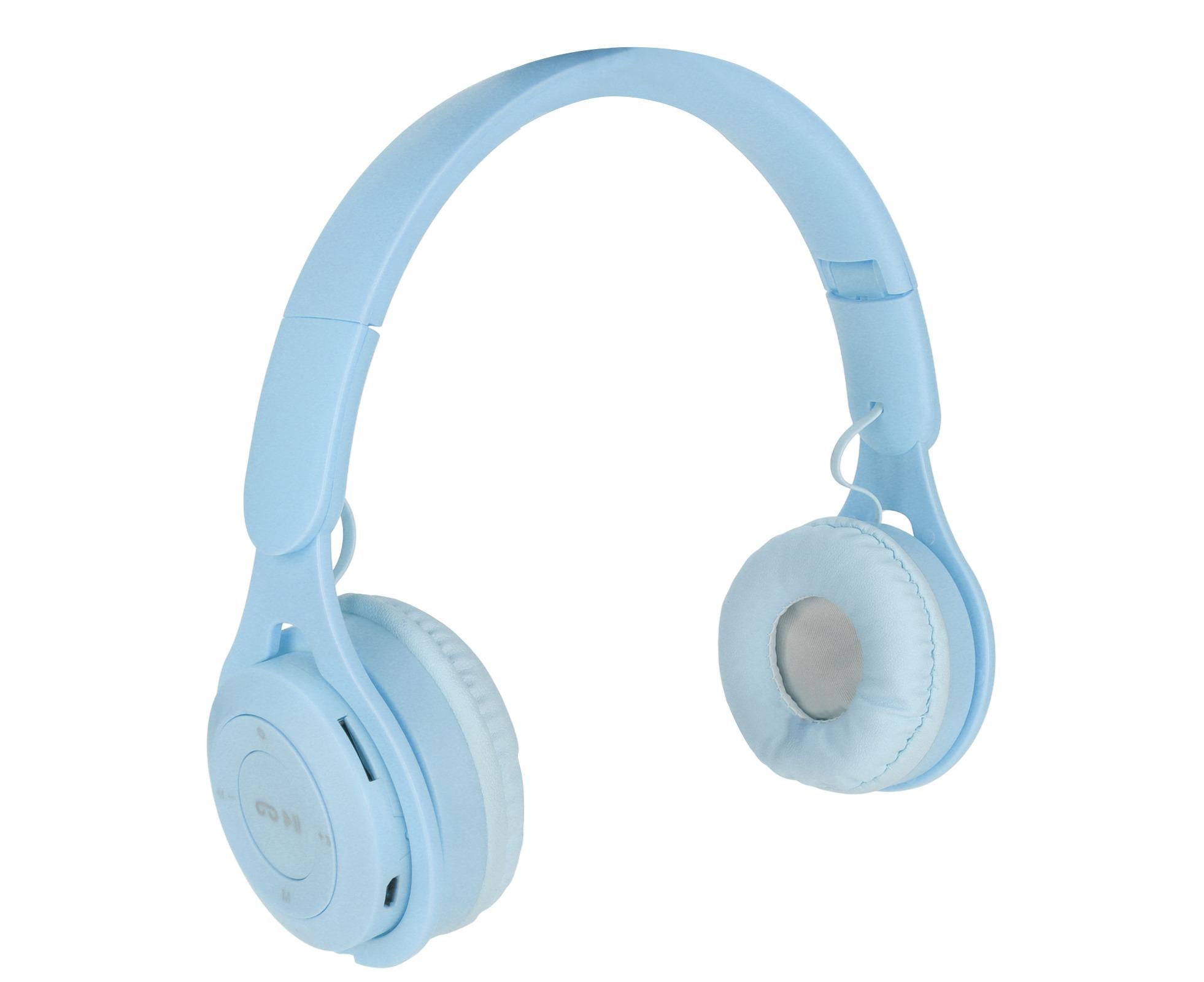 Y08 babies Headphone Macaron Stylish Stereo Sound Foldable Plug in Card Bluetooth Over Ear Headphones Blue - Image 1