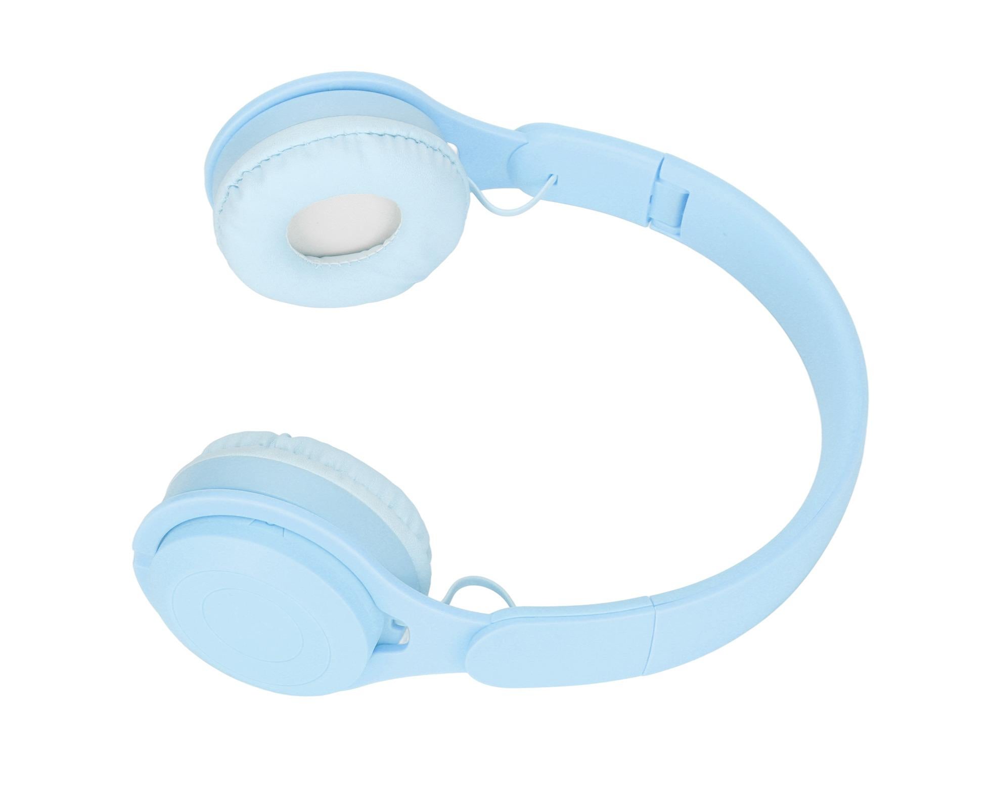 Y08 babies Headphone Macaron Stylish Stereo Sound Foldable Plug in Card Bluetooth Over Ear Headphones Blue - Image 3