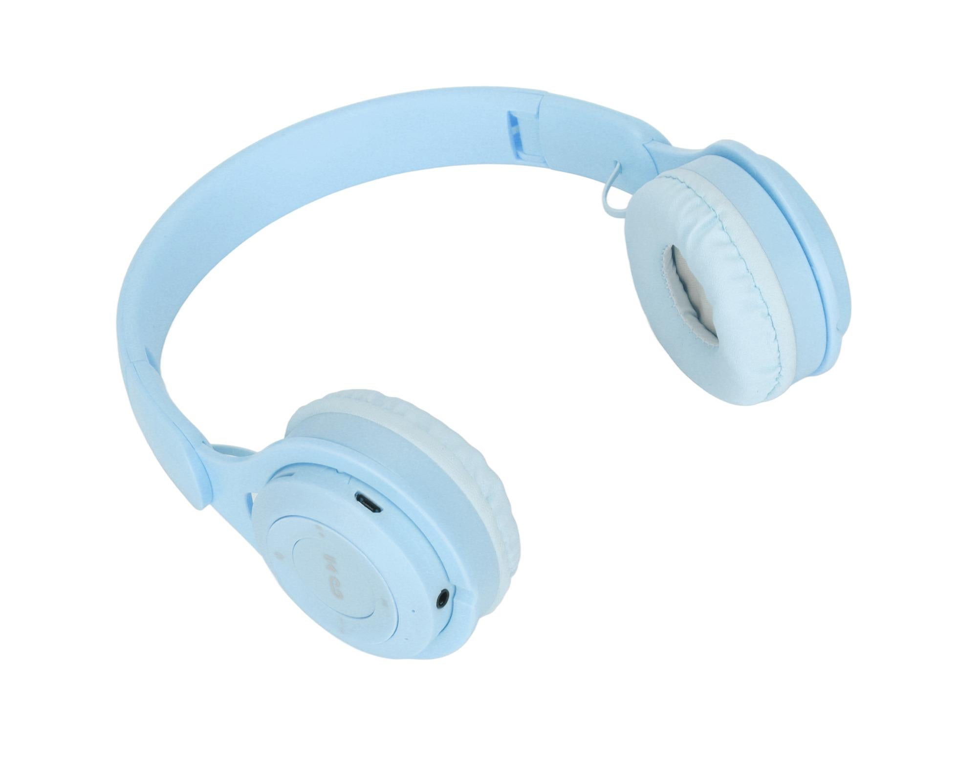 Y08 babies Headphone Macaron Stylish Stereo Sound Foldable Plug in Card Bluetooth Over Ear Headphones Blue - Image 5