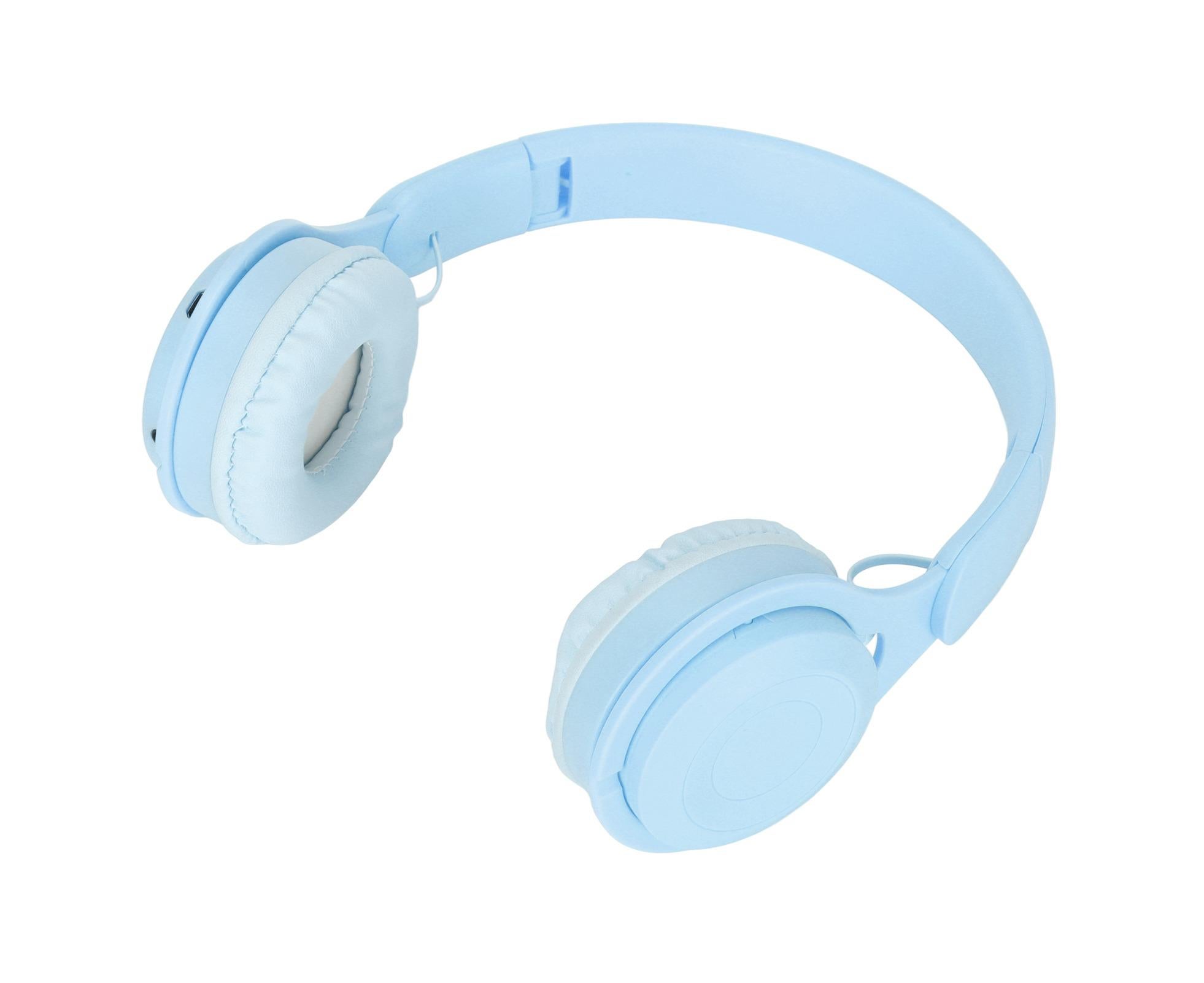 Y08 babies Headphone Macaron Stylish Stereo Sound Foldable Plug in Card Bluetooth Over Ear Headphones Blue - Image 6