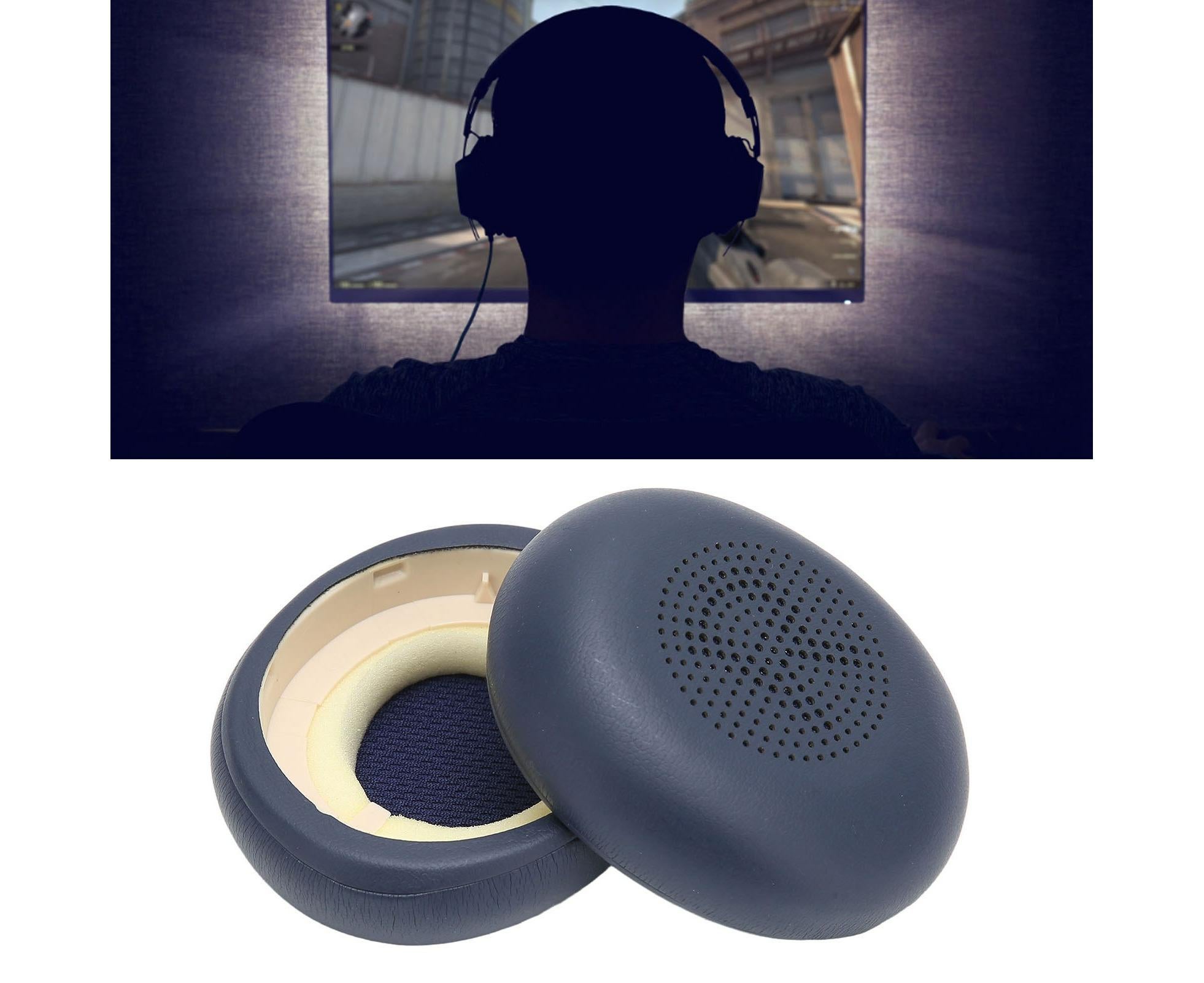 Headphone Earpads Professional Protein Leather Replacement Ear Pad Cushions for Jabra ELITE 45h Headphones Dark Blue - Image 6