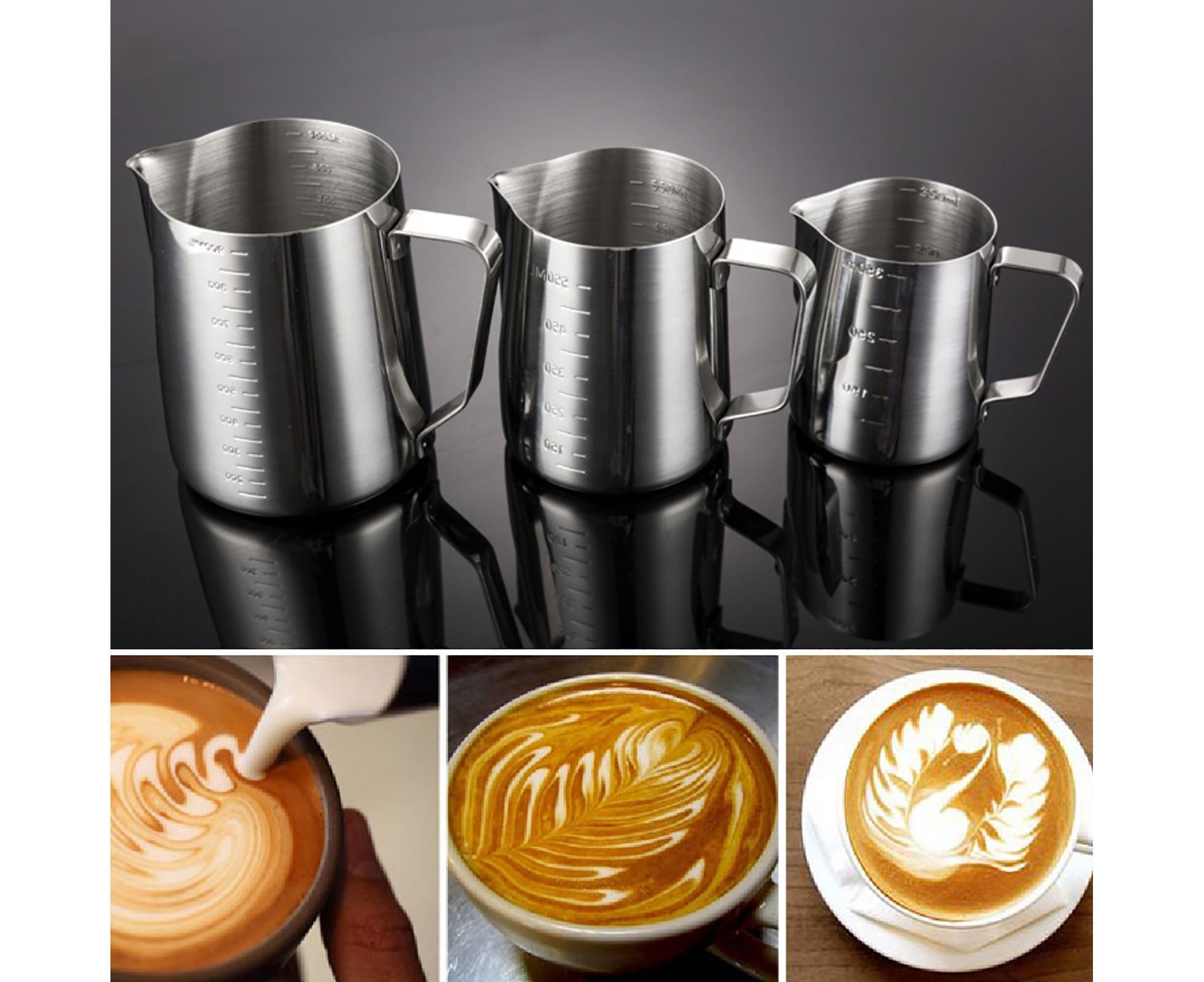 350/600/1000ML Stainless Steel DIY Coffee Jug Milk Frothing Craft Pitcher Cup-S - Image 2