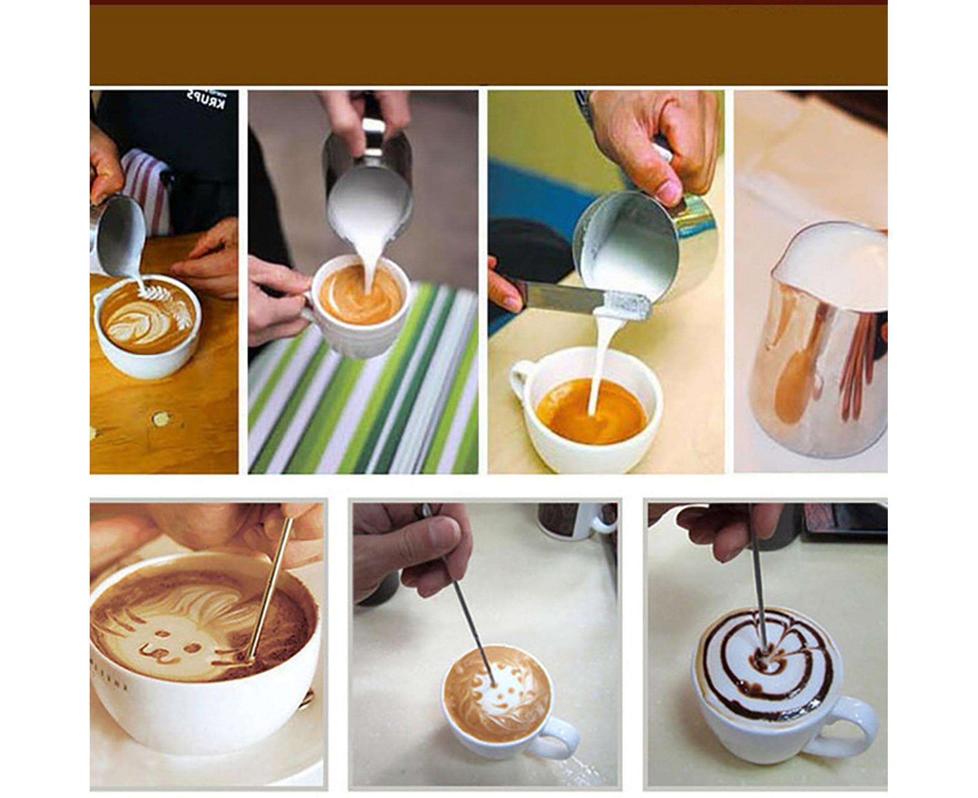 350/600/1000ML Stainless Steel DIY Coffee Jug Milk Frothing Craft Pitcher Cup-S - Image 4