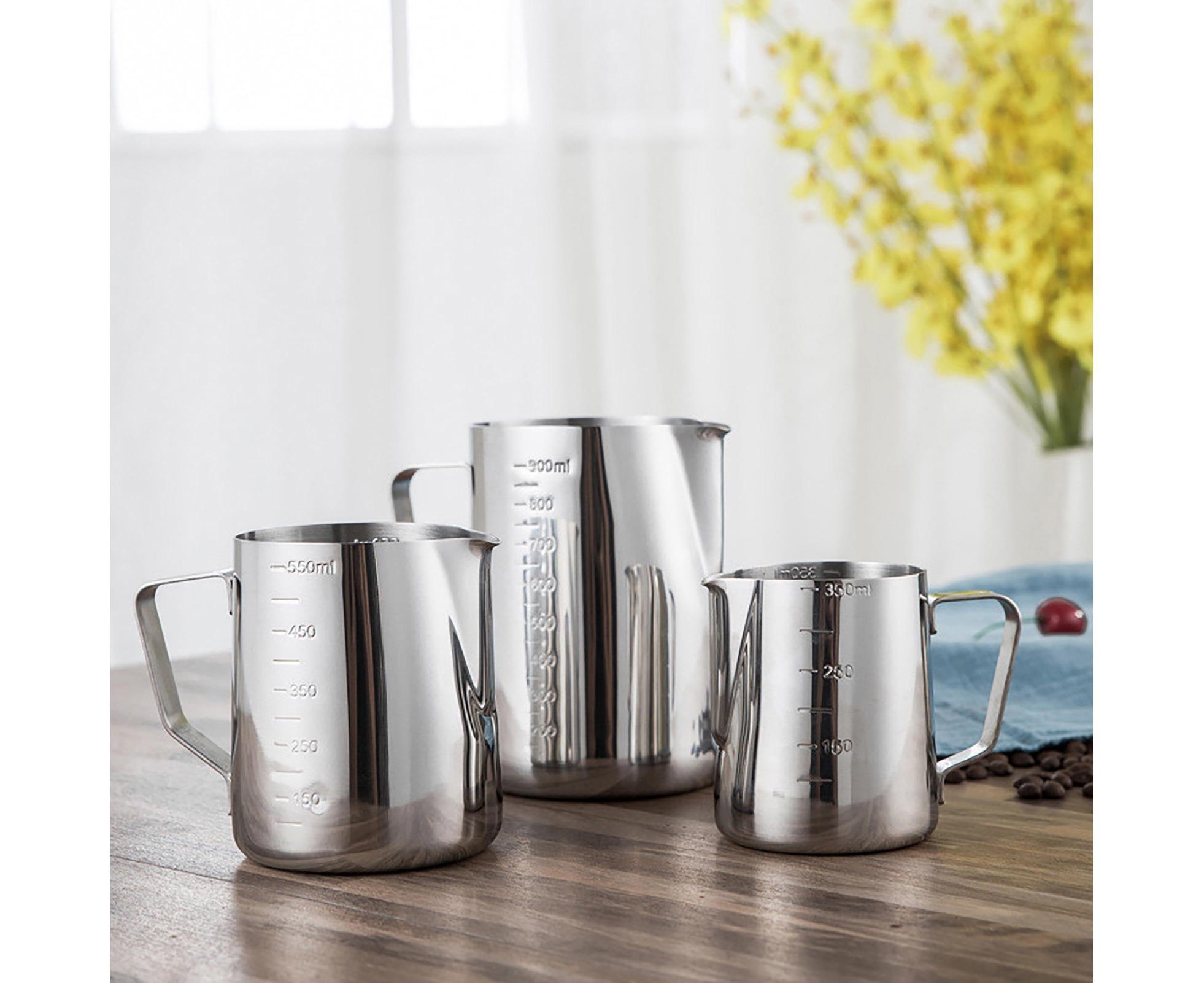 350/600/1000ML Stainless Steel DIY Coffee Jug Milk Frothing Craft Pitcher Cup-S - Image 5
