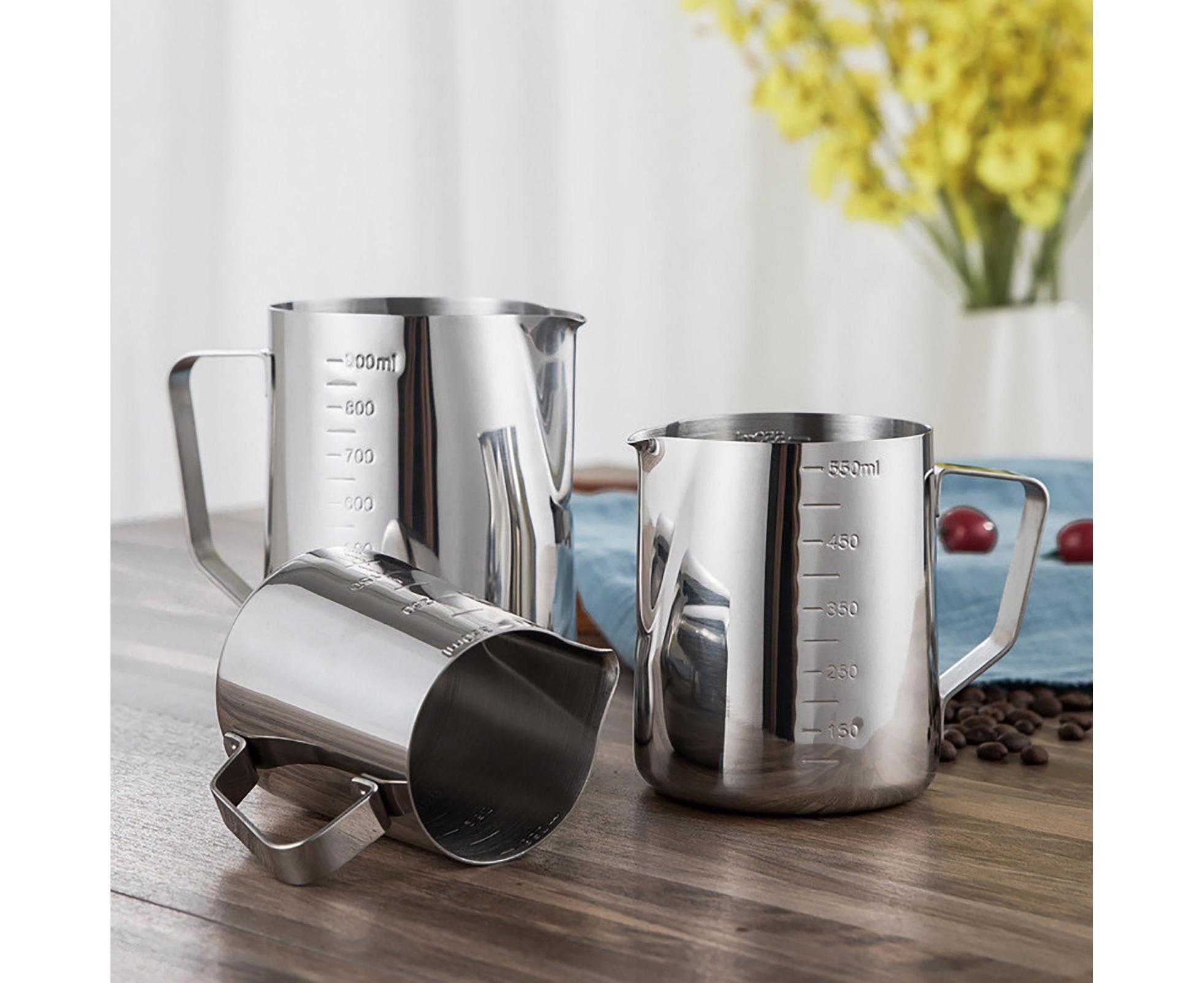 350/600/1000ML Stainless Steel DIY Coffee Jug Milk Frothing Craft Pitcher Cup-S - Image 6