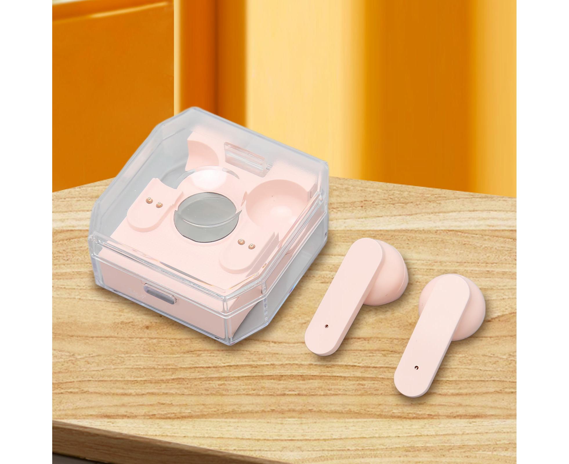Smart Voice Translator Earbuds Support 144 Languages Online Translation Power Display Translating Headset for Traveling Pink - Image 7