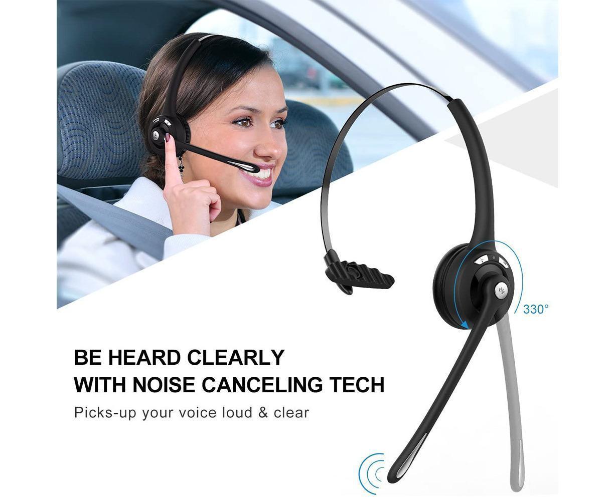 Bluetooth Headset - Office Wireless - Over the Head Bluetooth Earpiece with Mic - Image 2