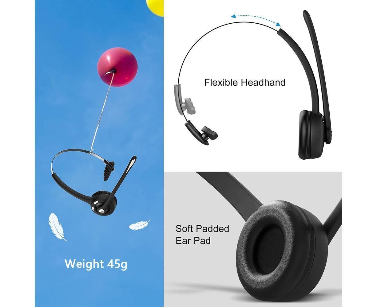 Bluetooth Headset - Office Wireless - Over the Head Bluetooth Earpiece with Mic - Image 3