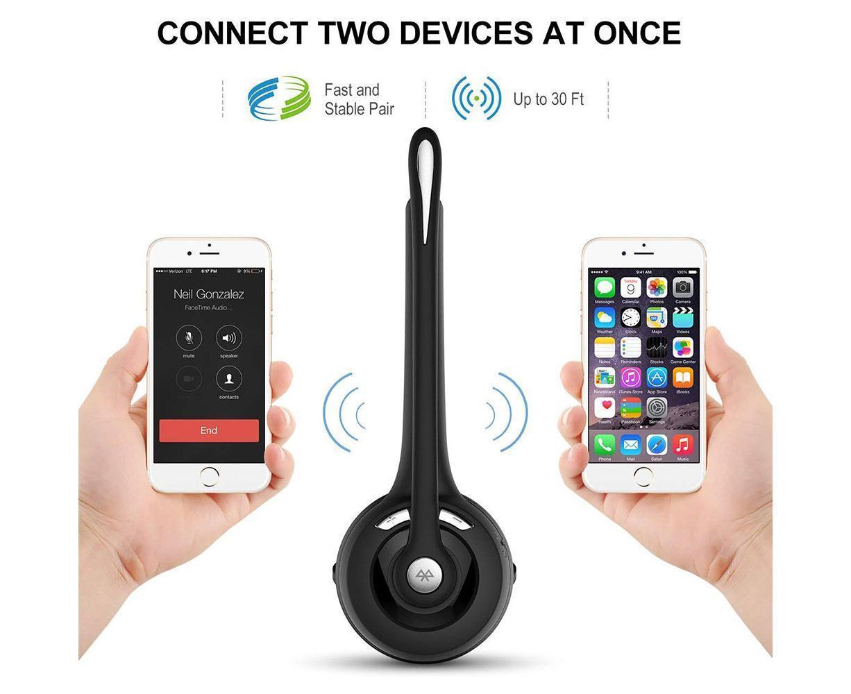 Bluetooth Headset - Office Wireless - Over the Head Bluetooth Earpiece with Mic - Image 5