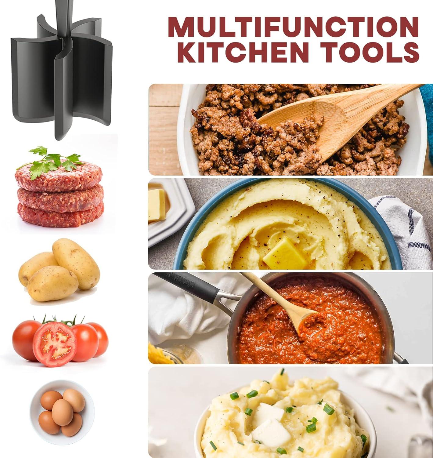 Meat Grinder, Hamburger Grinder, Masher and Burger Masher Premium Heat Resistant Burger Meat Grinder - Image 3