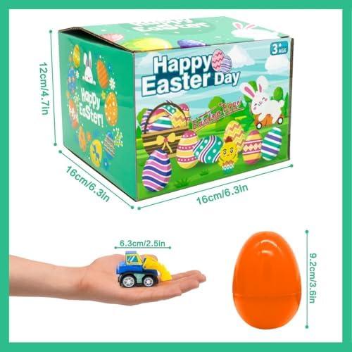 12Pcs Easter Eggs with Mini Pull-Back Cars, Stuffed Easter Eggs, for Boys and Girls - Image 5