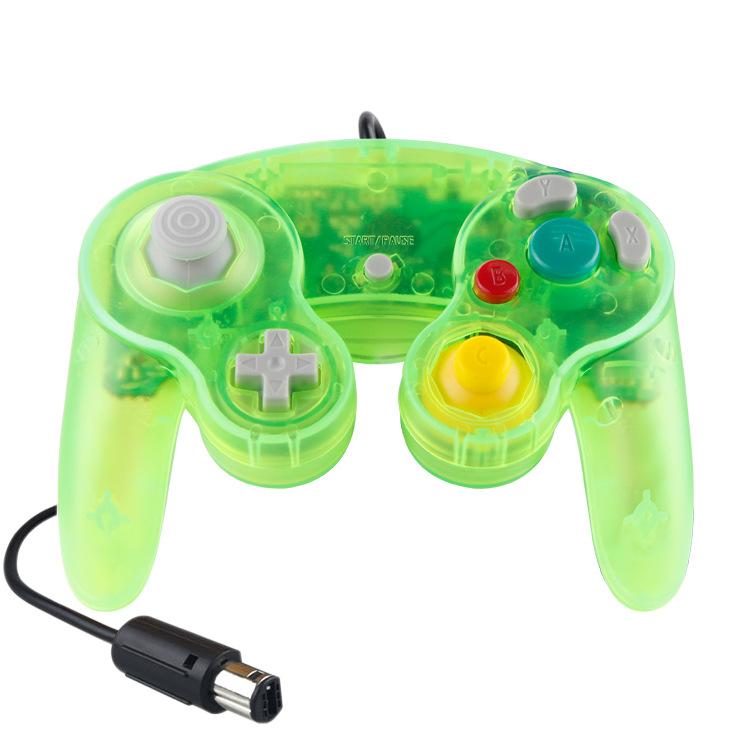 Wired Game Controller for NGC Console - Classic Design,Compatible with GameCube,Vibration Feature - Transparent Green - Image 1