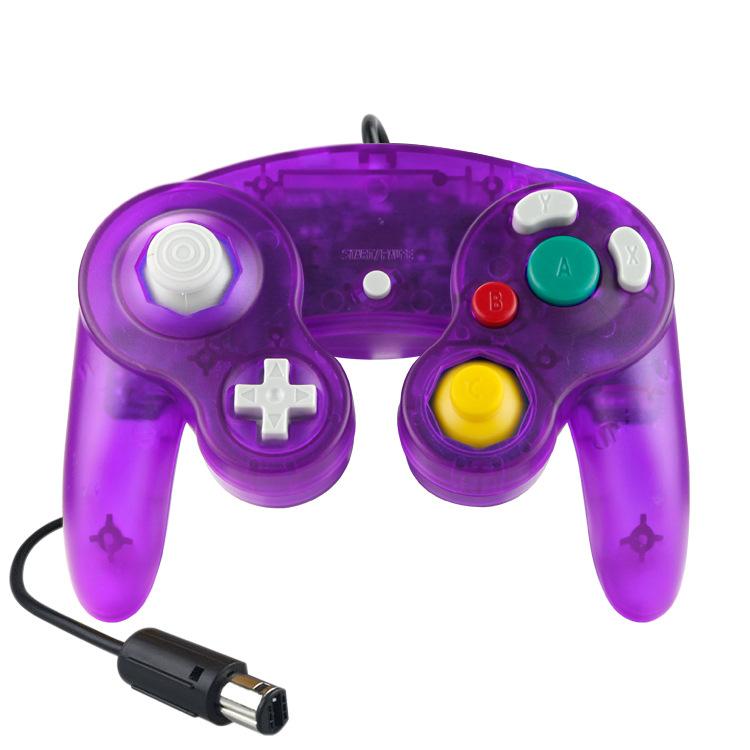 Wired Game Controller for NGC Console - Classic Design,Compatible with GameCube,Vibration Feature - Transparent Purple - Image 1