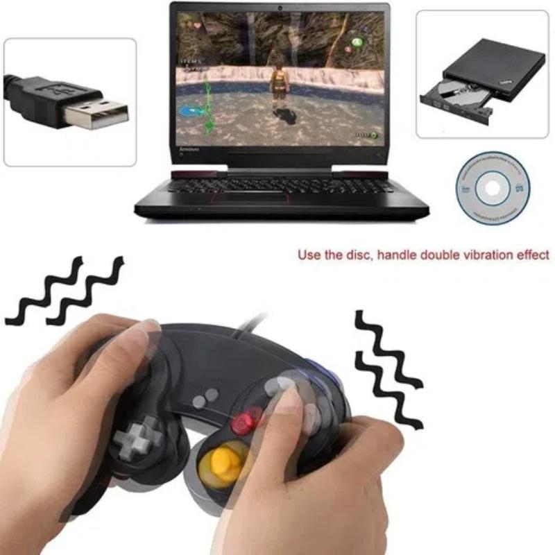 Wired Game Controller for NGC Console - Classic Design,Compatible with GameCube,Vibration Feature - Transparent Purple - Image 3