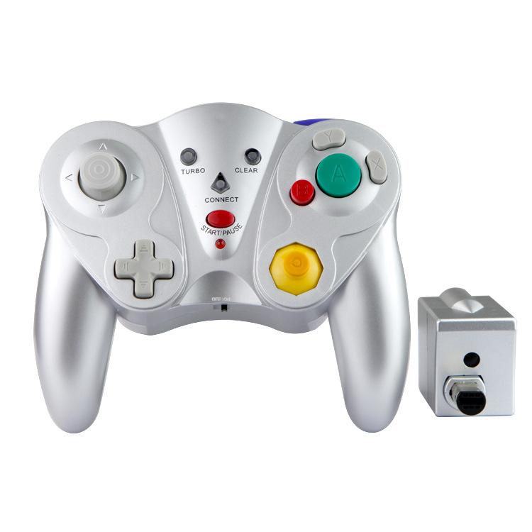 Wireless Game Controller for GC - 2.4Ghz Gamepad with Turbo & Vibration - Compatible with GC Console - Silver - Image 1